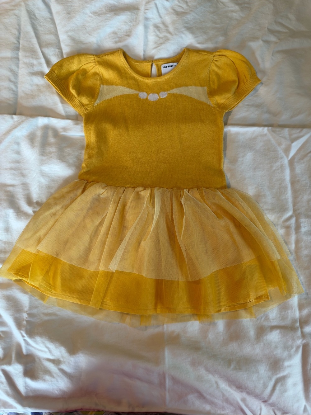 Old Navy Bright Yellow Knit & Tulle Dress for Kids